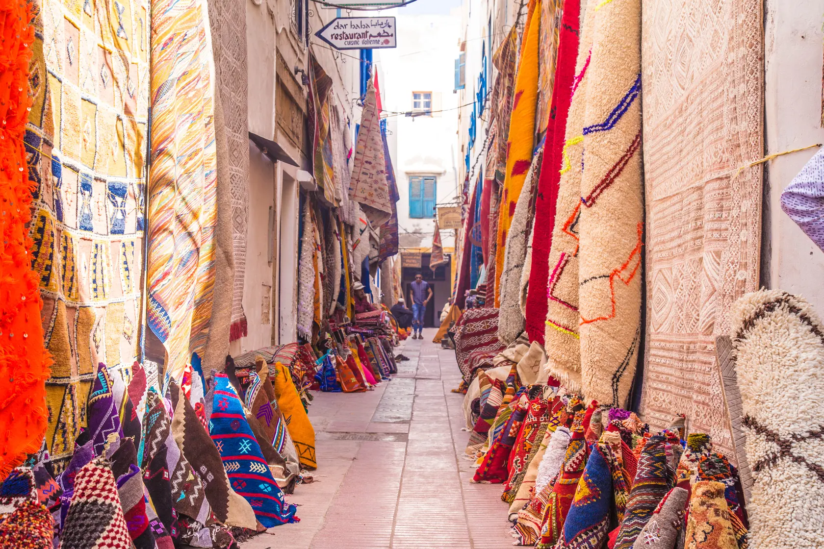 Zoco de textiles en Marrakech